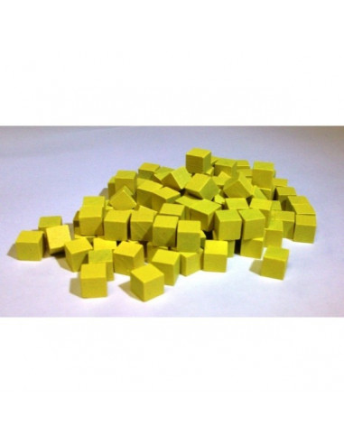 20 cubes bois jaunes 8mm pas cher