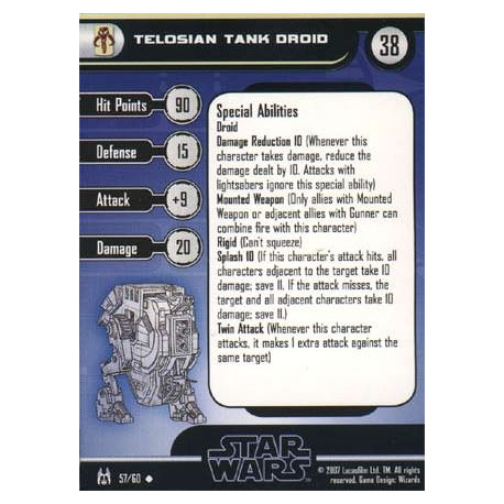 57/60 Telosian Tank Droid FORCE UNLEASHED unco