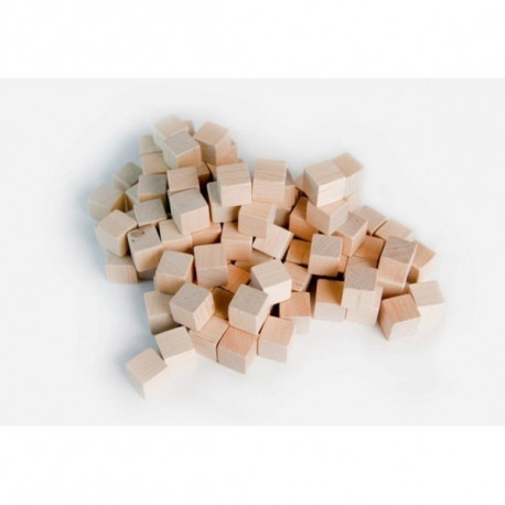 20 cubes bois naturel 8mm