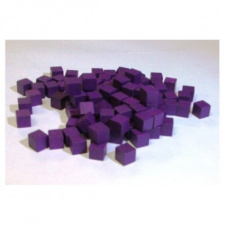 100 cubes bois violets 8mm
