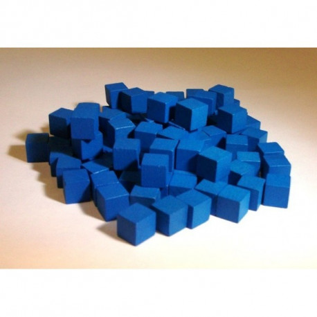 100 cubes bois bleus 10mm
