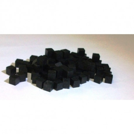 100 cubes bois noirs 10mm